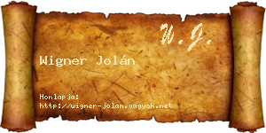 Wigner Jolán névjegykártya