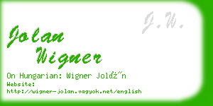 jolan wigner business card